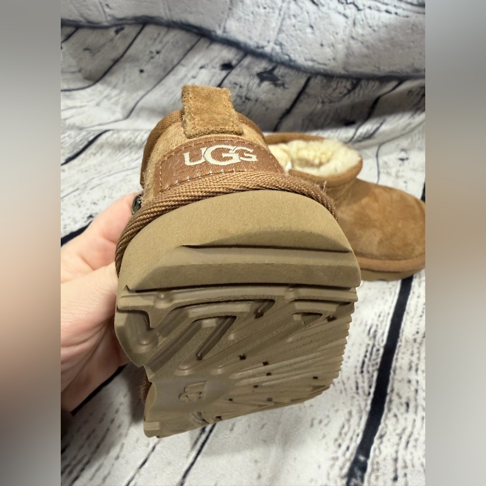 UGG Tan Kids Mini Boots with Cozy Lining - Picture 6 of 9